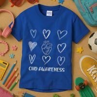 Chd Awareness Warriorheart Disease Month Awareness Kids T-Shirt thumb 3