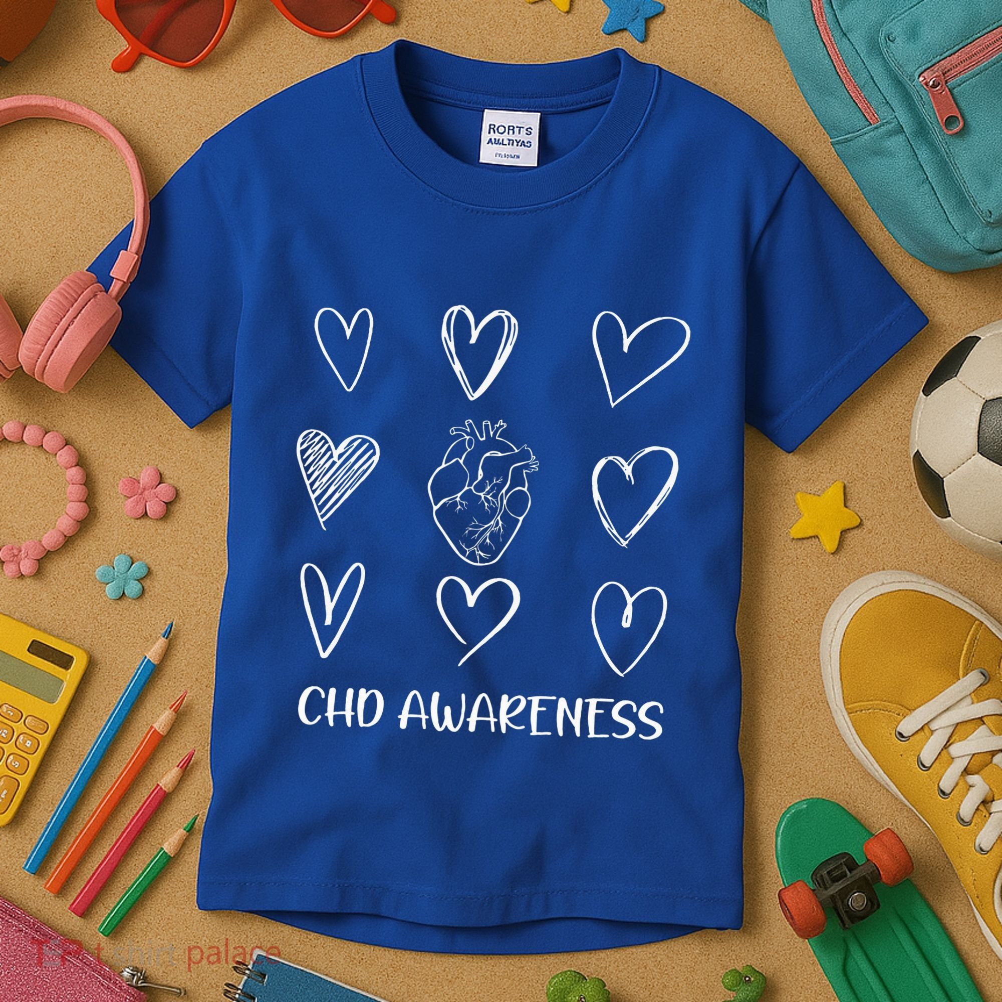 Chd Awareness Warriorheart Disease Month Awareness Kids T-Shirt