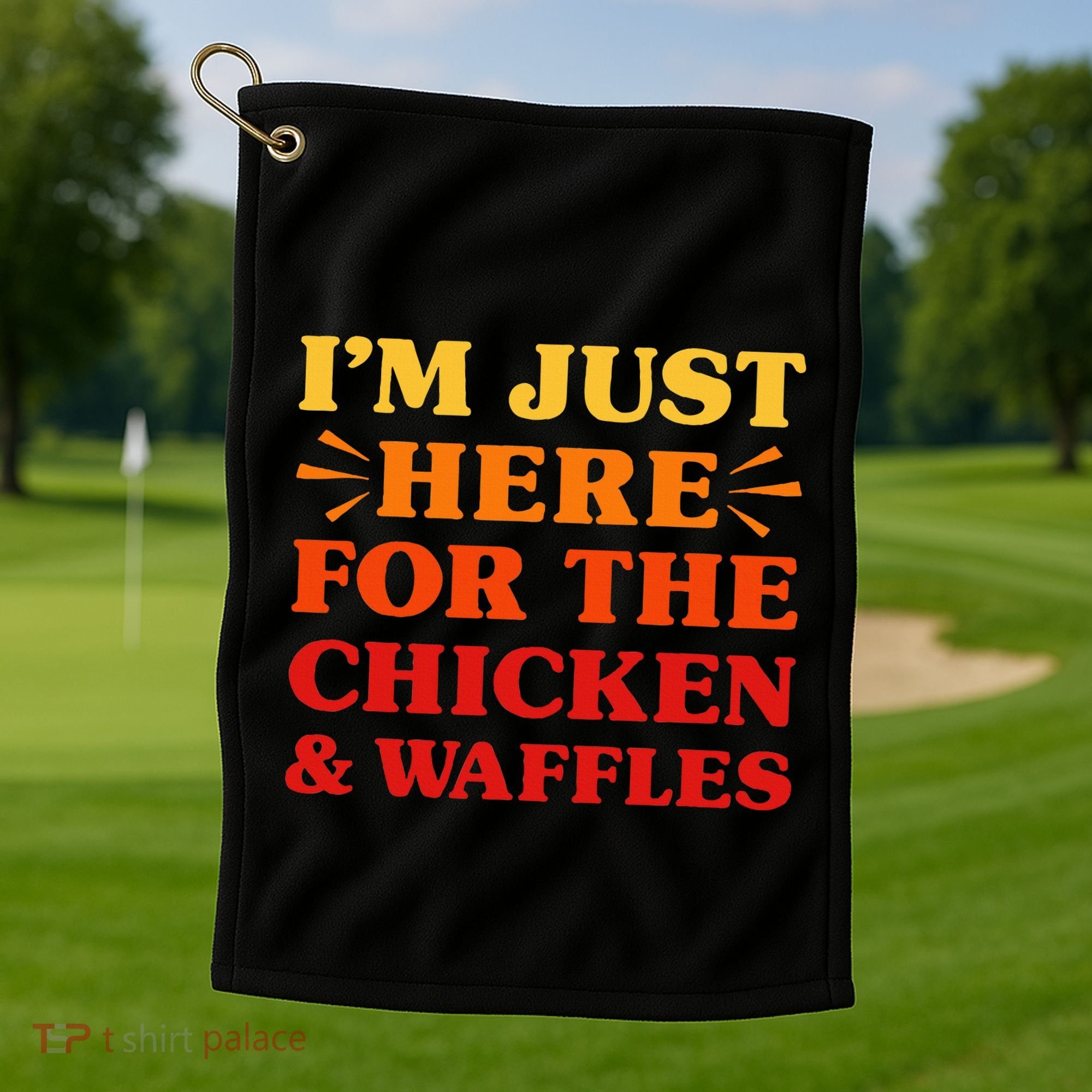 Chicken And Waffles I Love Chicken And Waffles Funny Food Golf Towel