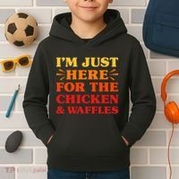 Chicken And Waffles I Love Chicken And Waffles Funny Food Kids Hoodie thumb 2