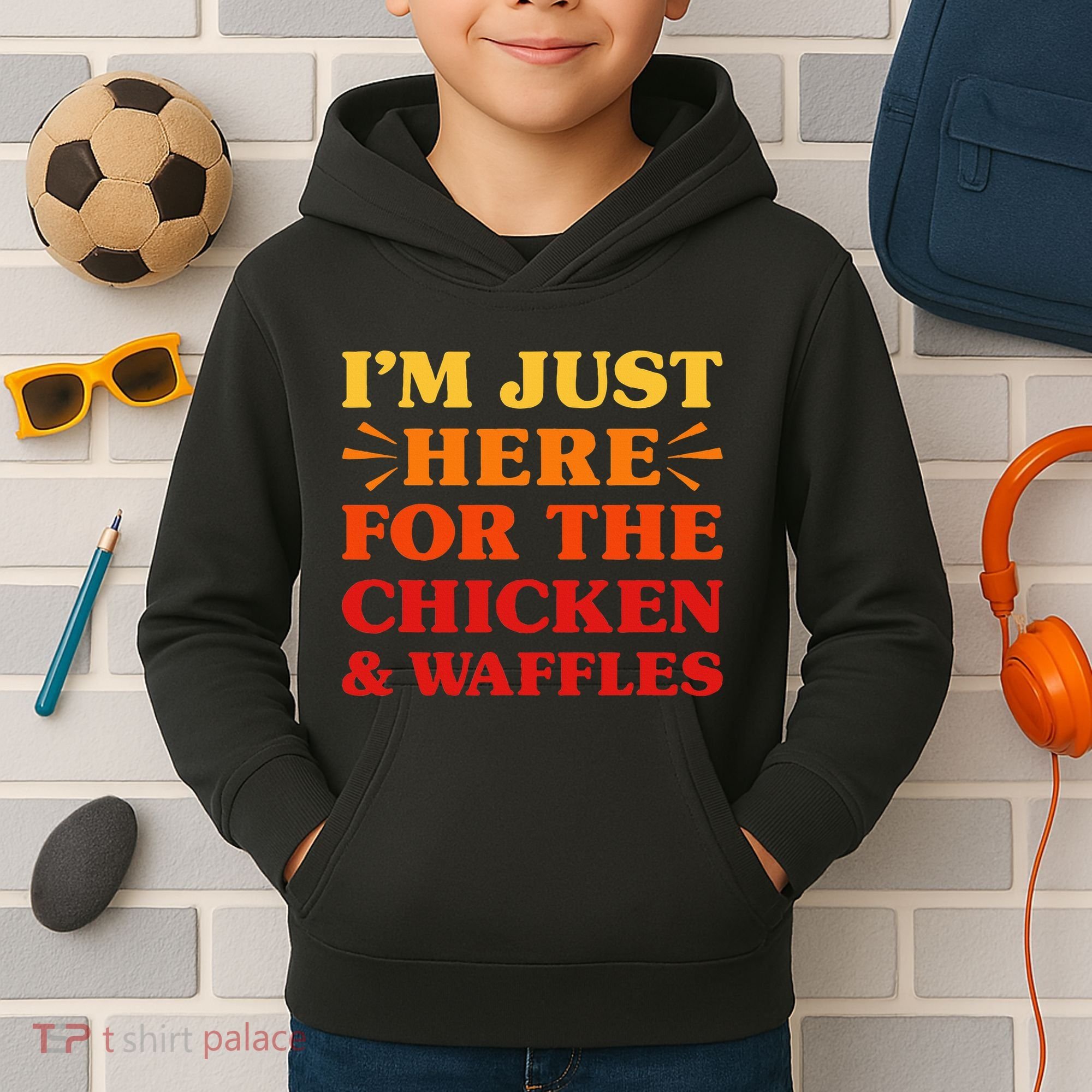 Chicken And Waffles I Love Chicken And Waffles Funny Food Kids Hoodie