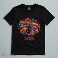 Cool African Woman Afro Color Painted Face Motivation Word T-Shirt thumb 5