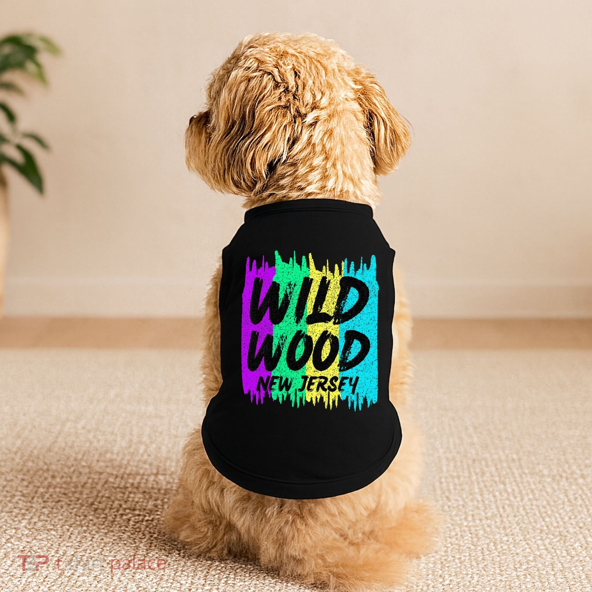 Cool Artsy Wild Wood New Jersey Beach Lover Boardwalk Doggie Tank