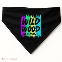 Cool Artsy Wild Wood New Jersey Beach Lover Boardwalk USA-Made Doggie Bandana thumb 0