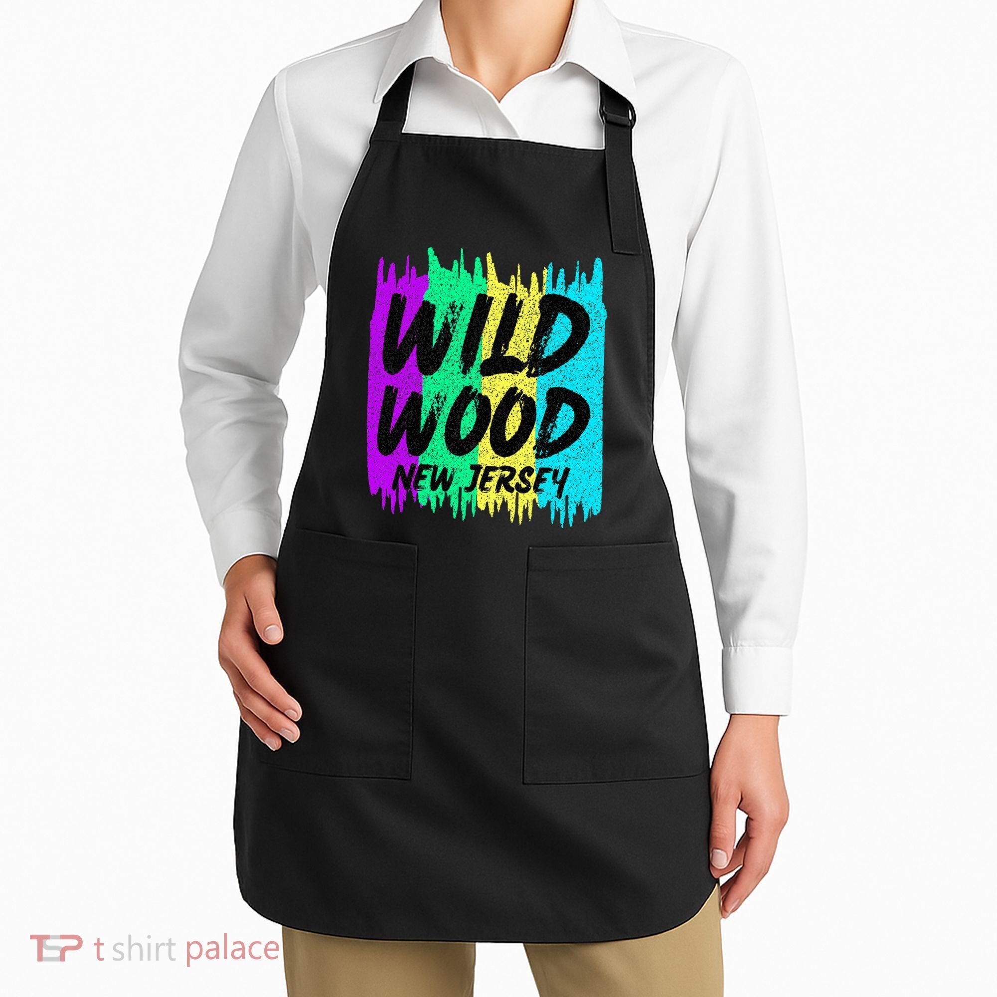 Cool Artsy Wild Wood New Jersey Beach Lover Boardwalk Apron