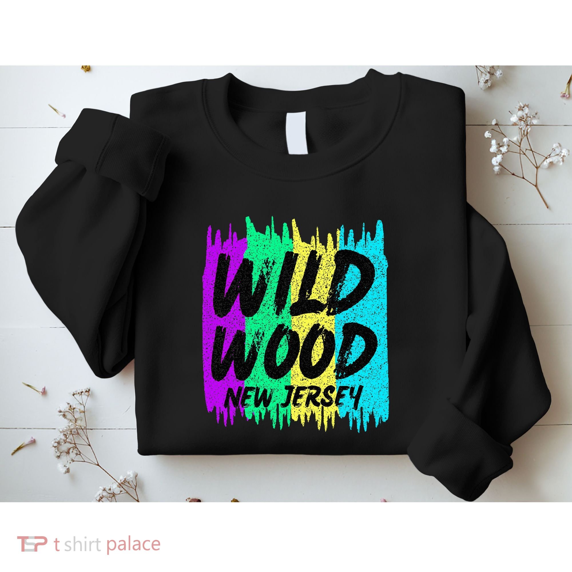 Cool Artsy Wild Wood New Jersey Beach Lover Boardwalk Sweatshirt