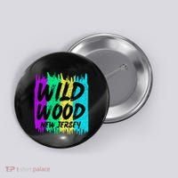 Cool Artsy Wild Wood New Jersey Beach Lover Boardwalk Button thumb 0