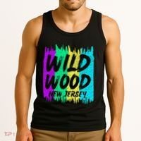 Cool Artsy Wild Wood New Jersey Beach Lover Boardwalk Tank Top thumb 3