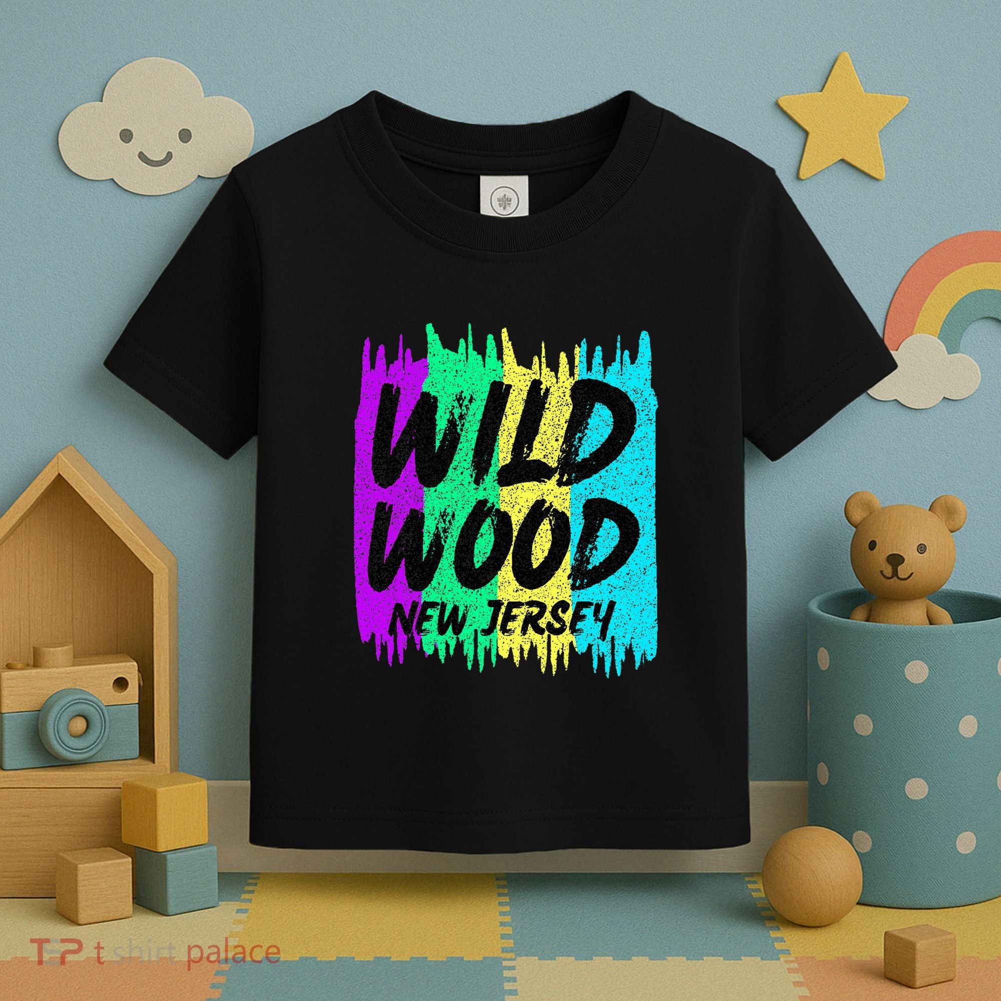Cool Artsy Wild Wood New Jersey Beach Lover Boardwalk Toddler T-Shirt