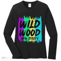 Cool Artsy Wild Wood New Jersey Beach Lover Boardwalk Women's Long Sleeve Shirt thumb 0