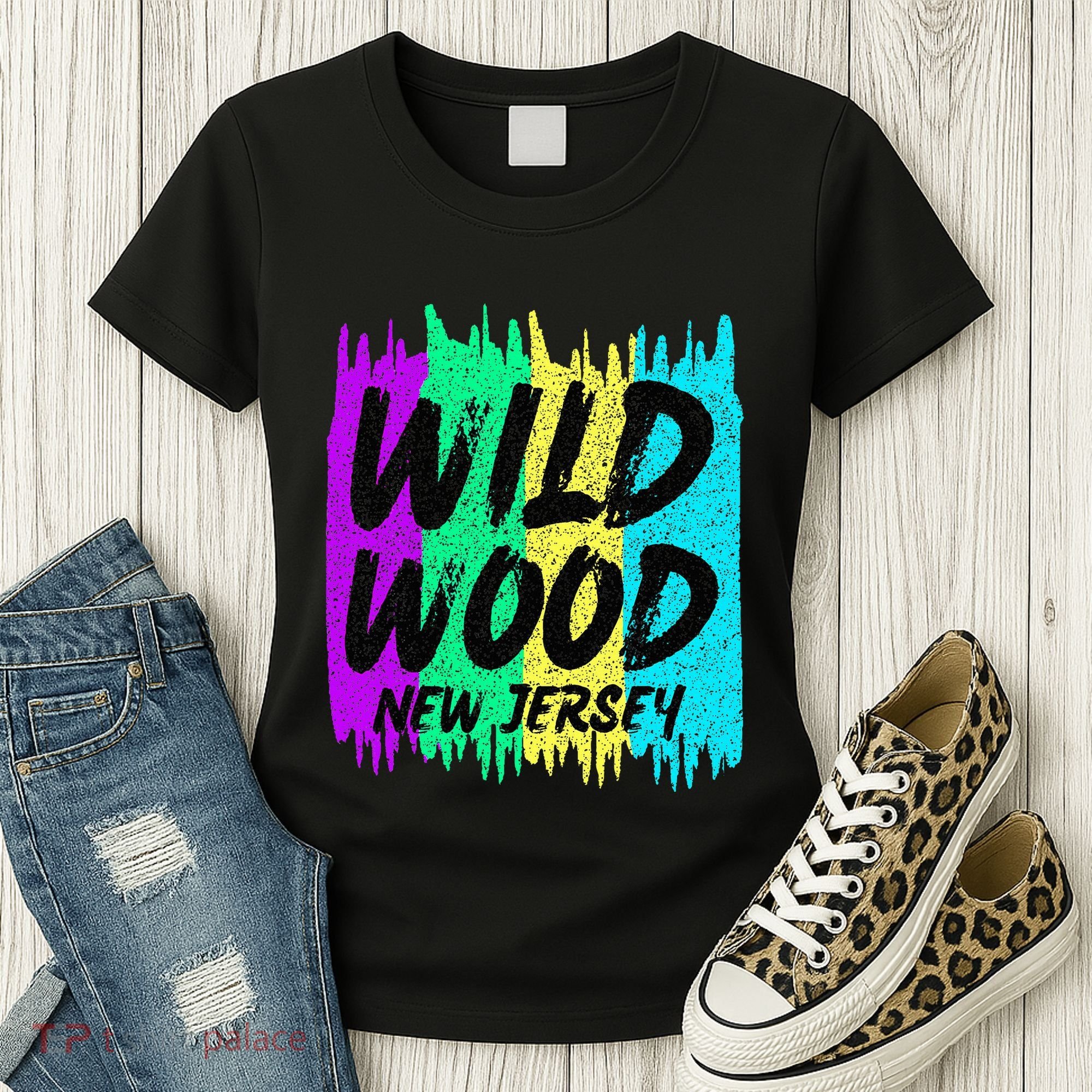 Cool Artsy Wild Wood New Jersey Beach Lover Boardwalk Women's T-Shirt