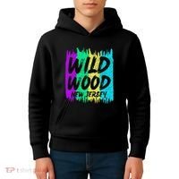 Cool Artsy Wild Wood New Jersey Beach Lover Boardwalk Kids Hoodie thumb 4