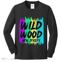 Cool Artsy Wild Wood New Jersey Beach Lover Boardwalk Kids Long Sleeve Shirt thumb 0
