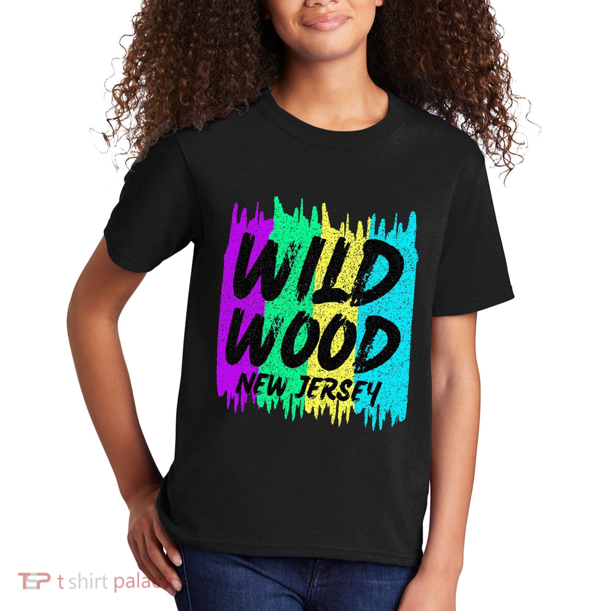 Cool Artsy Wild Wood New Jersey Beach Lover Boardwalk Kids T-Shirt