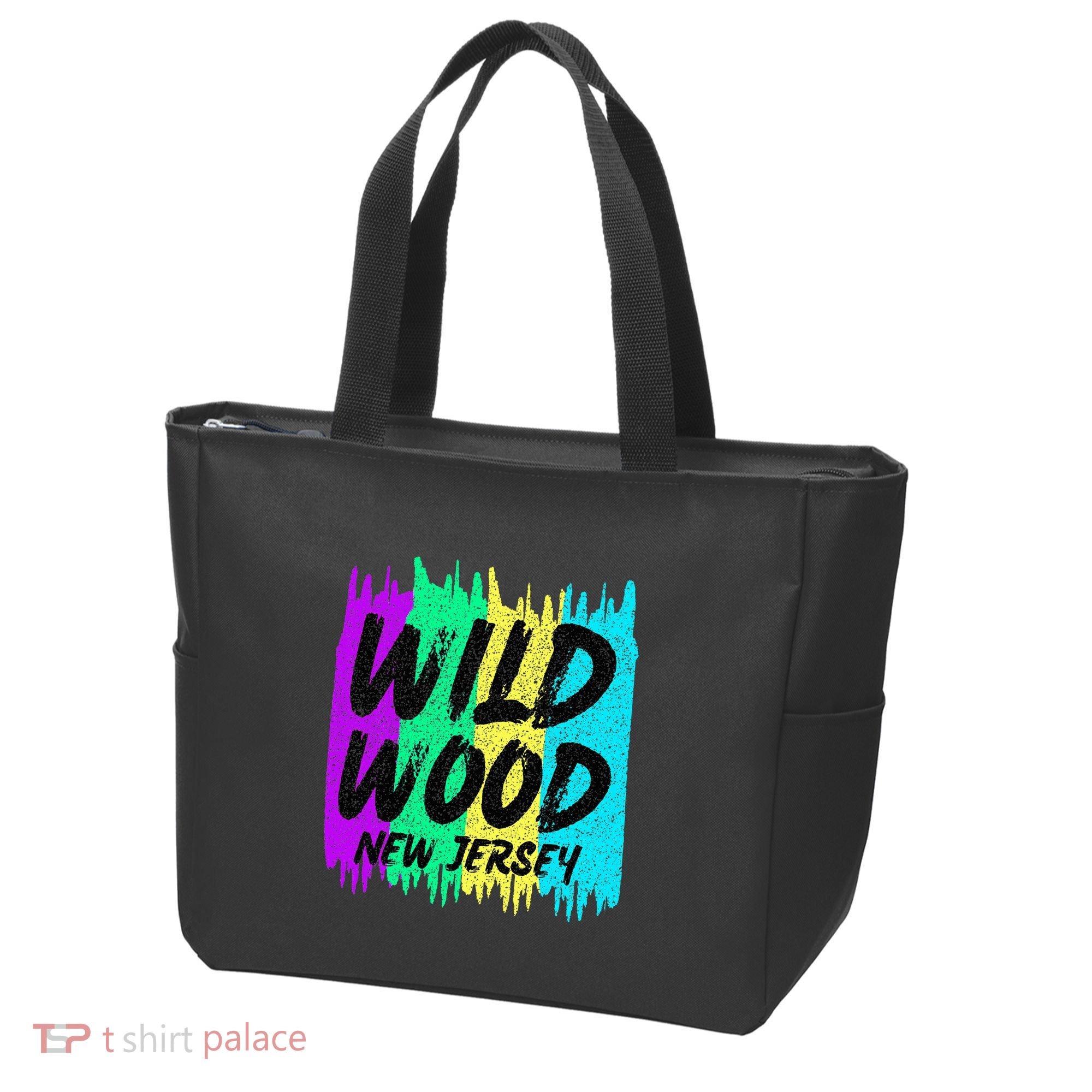 Cool Artsy Wild Wood New Jersey Beach Lover Boardwalk Tote Bag