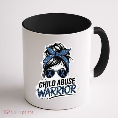 Child Abuse Warrior Child Abuse Prevention Awareness Coffee Mug back