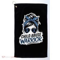 Child Abuse Warrior Child Abuse Prevention Awareness Golf Towel thumb 0