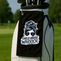Child Abuse Warrior Child Abuse Prevention Awareness Golf Towel thumb 2