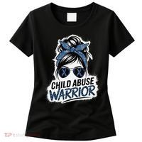 Child Abuse Warrior Child Abuse Prevention Awareness Women's T-Shirt thumb 0