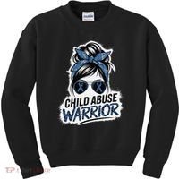 Child Abuse Warrior Child Abuse Prevention Awareness Kids Sweatshirt thumb 0