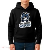 Child Abuse Warrior Child Abuse Prevention Awareness Kids Hoodie thumb 4