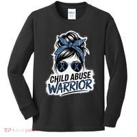 Child Abuse Warrior Child Abuse Prevention Awareness Kids Long Sleeve Shirt thumb 0