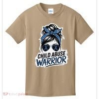 Child Abuse Warrior Child Abuse Prevention Awareness Kids T-Shirt thumb 0