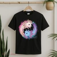Cute Axolotl Yin Yang Plush Pets Girls Kid Official Teenager T-Shirt thumb 2