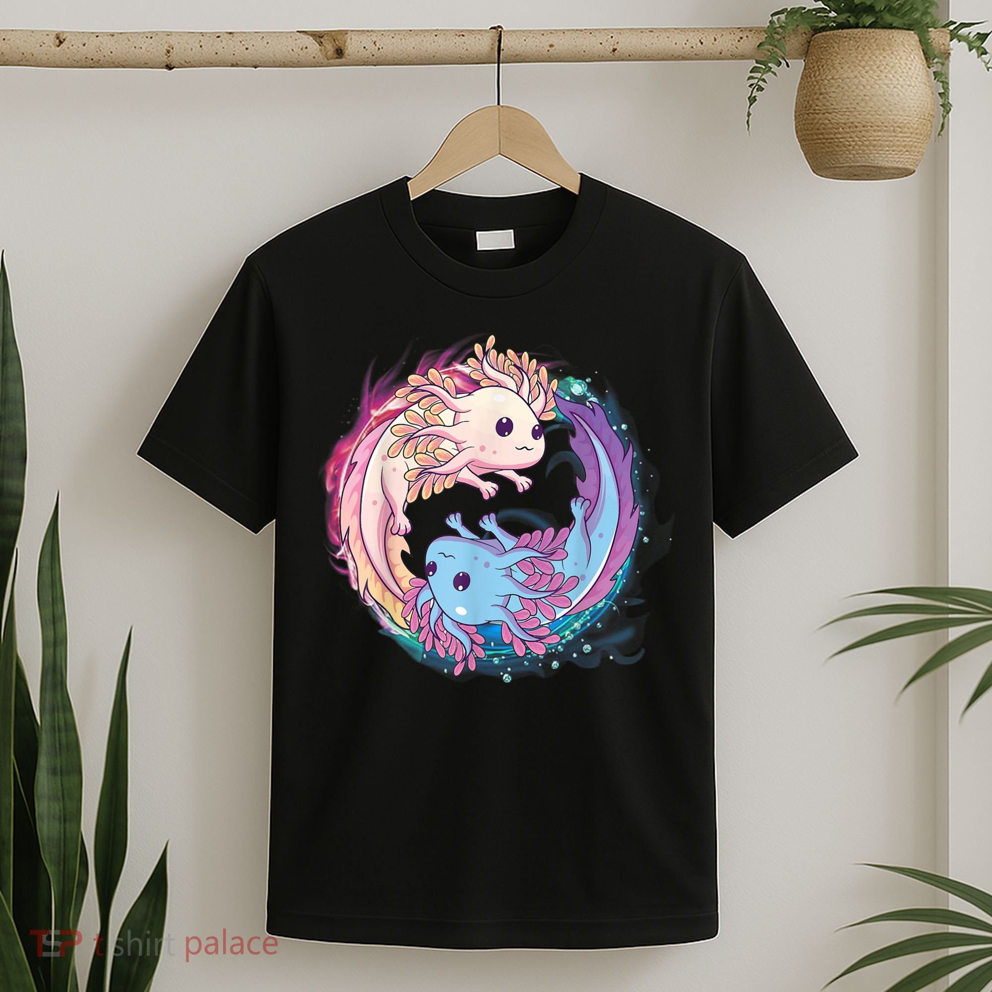 Cute Axolotl Yin Yang Plush Pets Girls Kid Official Teenager T-Shirt