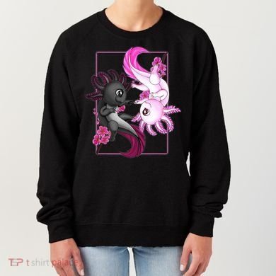Cute Axolotl Yin Yang Plush Pets Cherry Blossom Women's Sweatshirt