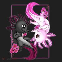 Cute Axolotl Yin Yang Plush Pets Cherry Blossom Women's Sweatshirt thumb 2
