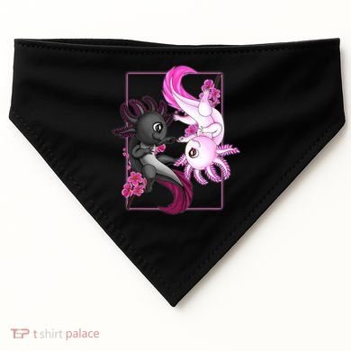 Cute Axolotl Yin Yang Plush Pets Cherry Blossom USA-Made Doggie Bandana