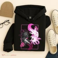 Cute Axolotl Yin Yang Plush Pets Cherry Blossom Hoodie thumb 4