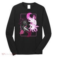 Cute Axolotl Yin Yang Plush Pets Cherry Blossom Long Sleeve Shirt thumb 0