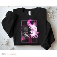 Cute Axolotl Yin Yang Plush Pets Cherry Blossom Sweatshirt thumb 2