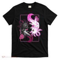 Cute Axolotl Yin Yang Plush Pets Cherry Blossom T-Shirt thumb 0