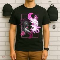 Cute Axolotl Yin Yang Plush Pets Cherry Blossom T-Shirt thumb 6