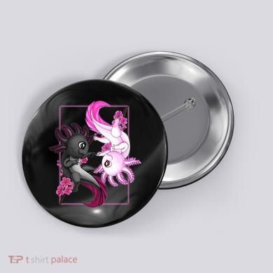 Cute Axolotl Yin Yang Plush Pets Cherry Blossom Button