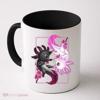 Cute Axolotl Yin Yang Plush Pets Cherry Blossom Coffee Mug thumb 0
