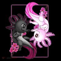 Cute Axolotl Yin Yang Plush Pets Cherry Blossom Coffee Mug thumb 5
