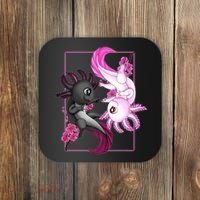Cute Axolotl Yin Yang Plush Pets Cherry Blossom Coaster thumb 0