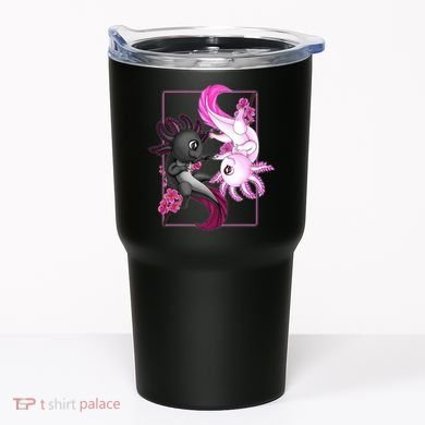 Cute Axolotl Yin Yang Plush Pets Cherry Blossom Tumbler