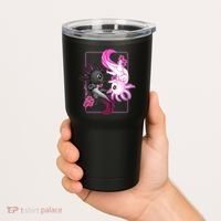 Cute Axolotl Yin Yang Plush Pets Cherry Blossom Tumbler thumb 2