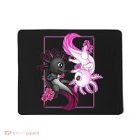 Cute Axolotl Yin Yang Plush Pets Cherry Blossom Mousepad thumb 0