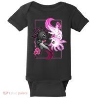 Cute Axolotl Yin Yang Plush Pets Cherry Blossom Baby Bodysuit thumb 0