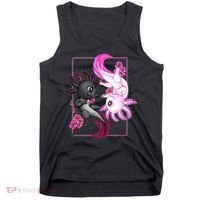 Cute Axolotl Yin Yang Plush Pets Cherry Blossom Tank Top thumb 0