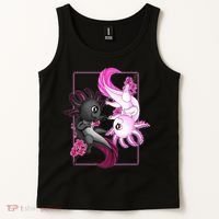Cute Axolotl Yin Yang Plush Pets Cherry Blossom Tank Top thumb 2