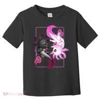 Cute Axolotl Yin Yang Plush Pets Cherry Blossom Toddler T-Shirt thumb 0