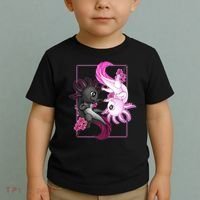 Cute Axolotl Yin Yang Plush Pets Cherry Blossom Toddler T-Shirt thumb 2