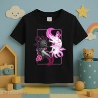 Cute Axolotl Yin Yang Plush Pets Cherry Blossom Toddler T-Shirt thumb 3
